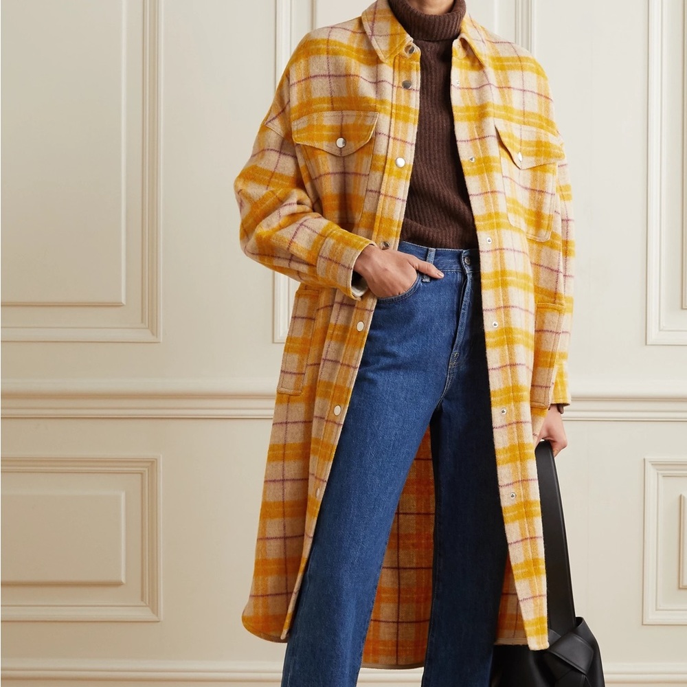 Isabel Marant Yellow Plaid Coat